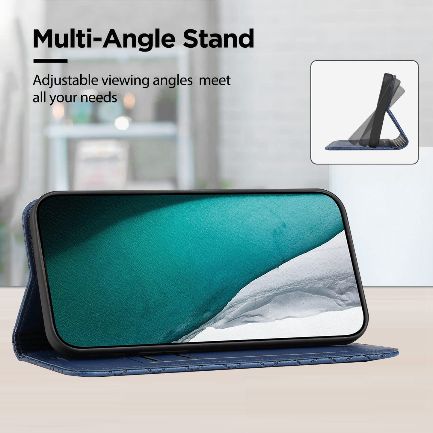 RFID Blocking Phone Case for Samsung Galaxy A73 5G, Magnetic Auto-absorbed Litchi Texture PU Leather Rhombus Embossing Cellphone Cover with Stand Wallet