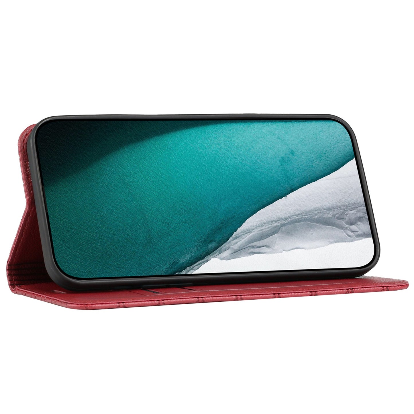 RFID Blocking Phone Case for Samsung Galaxy A73 5G, Magnetic Auto-absorbed Litchi Texture PU Leather Rhombus Embossing Cellphone Cover with Stand Wallet