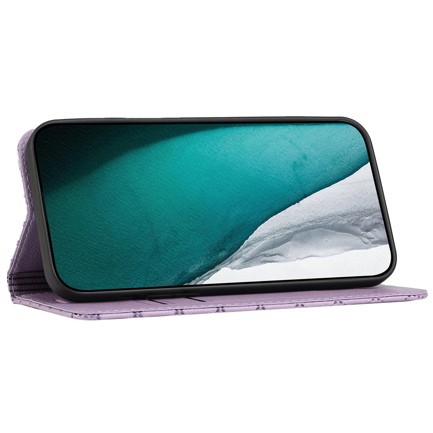 RFID Blocking Phone Case for Samsung Galaxy A73 5G, Magnetic Auto-absorbed Litchi Texture PU Leather Rhombus Embossing Cellphone Cover with Stand Wallet