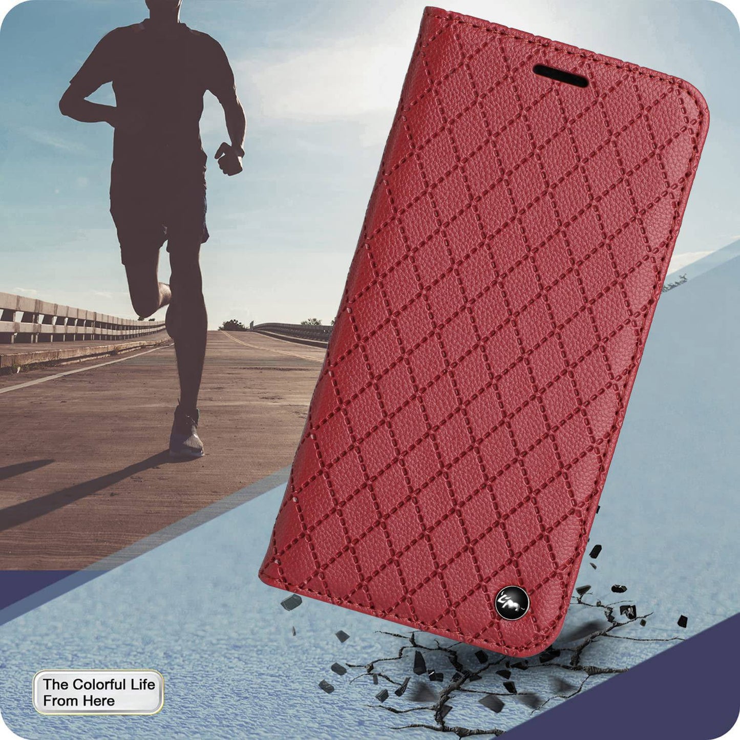 For Samsung Galaxy A52 4G / 5G / A52s 5G RFID Blocking Phone Case, Magnetic Auto-absorbed Litchi Texture PU Leather Bump Proof Rhombus Embossment Cellphone Cover with Stand Wallet