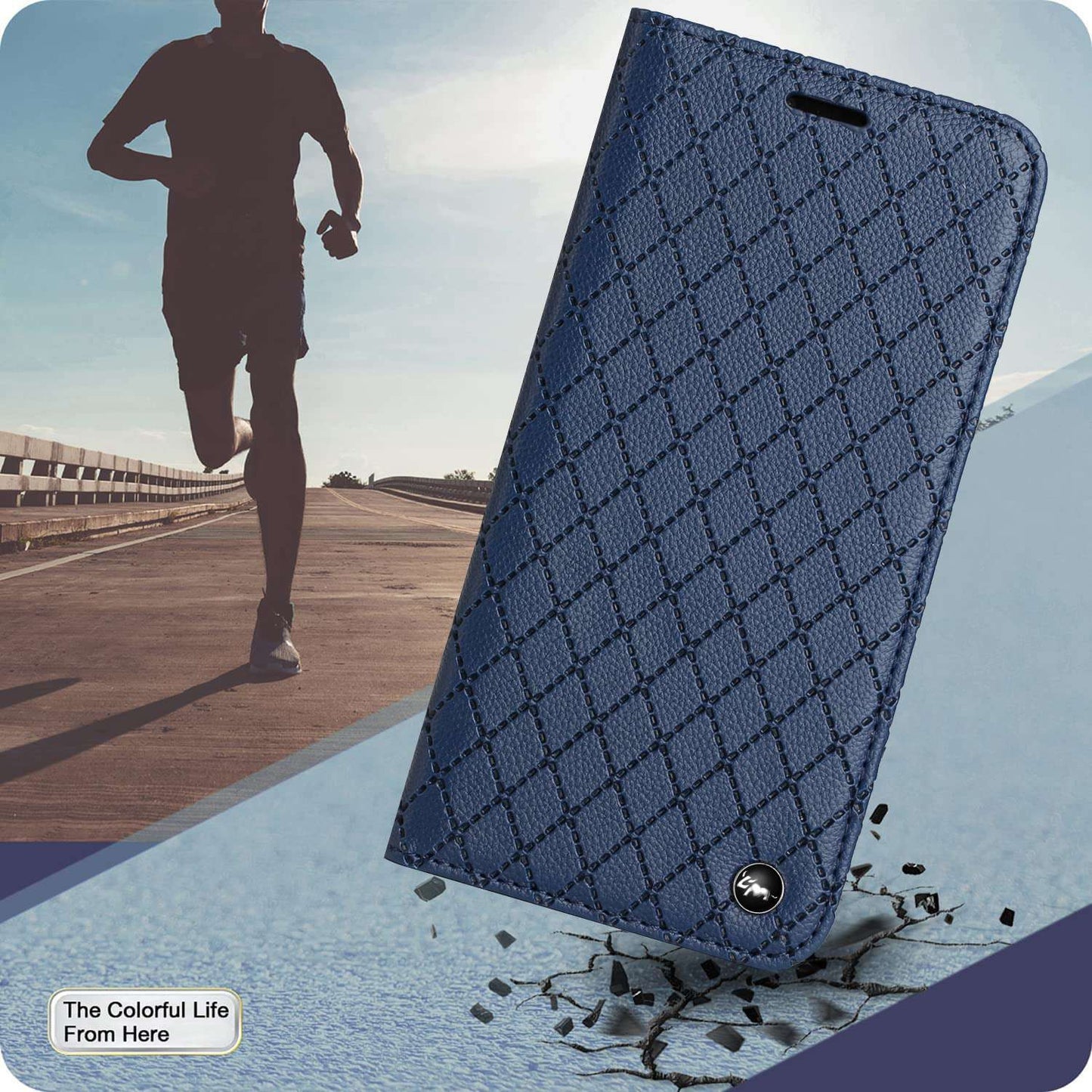 For Samsung Galaxy A52 4G / 5G / A52s 5G RFID Blocking Phone Case, Magnetic Auto-absorbed Litchi Texture PU Leather Bump Proof Rhombus Embossment Cellphone Cover with Stand Wallet