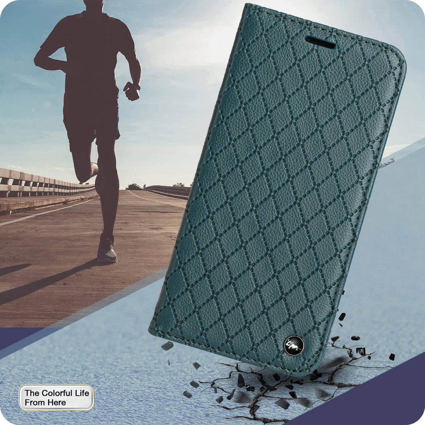 For Samsung Galaxy A52 4G / 5G / A52s 5G RFID Blocking Phone Case, Magnetic Auto-absorbed Litchi Texture PU Leather Bump Proof Rhombus Embossment Cellphone Cover with Stand Wallet