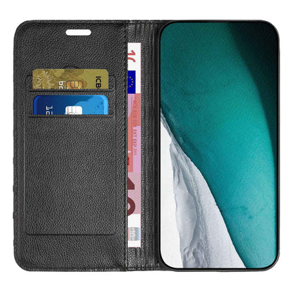 For Samsung Galaxy A52 4G / 5G / A52s 5G RFID Blocking Phone Case, Magnetic Auto-absorbed Litchi Texture PU Leather Bump Proof Rhombus Embossment Cellphone Cover with Stand Wallet