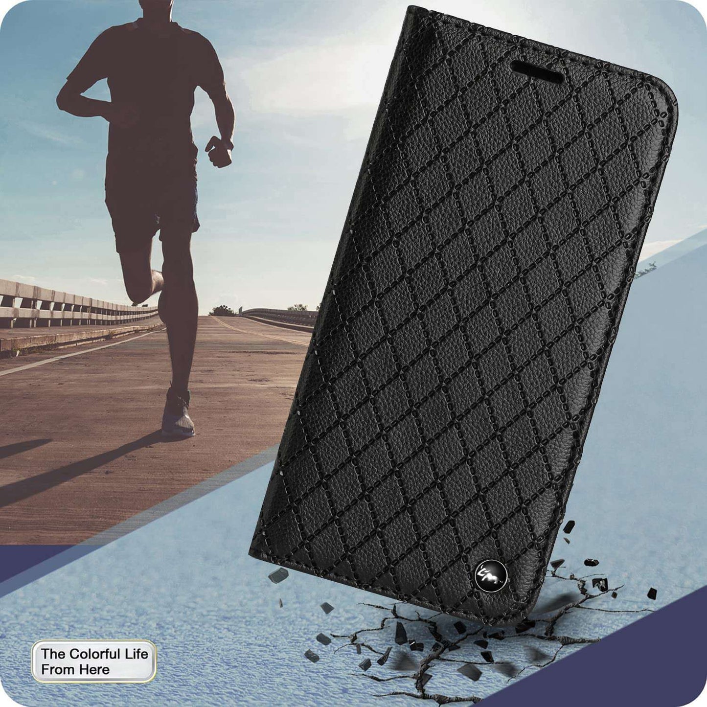 For Samsung Galaxy A52 4G / 5G / A52s 5G RFID Blocking Phone Case, Magnetic Auto-absorbed Litchi Texture PU Leather Bump Proof Rhombus Embossment Cellphone Cover with Stand Wallet