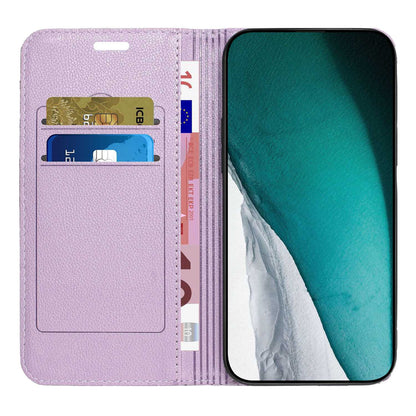 For Samsung Galaxy A52 4G / 5G / A52s 5G RFID Blocking Phone Case, Magnetic Auto-absorbed Litchi Texture PU Leather Bump Proof Rhombus Embossment Cellphone Cover with Stand Wallet
