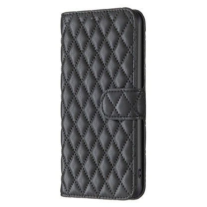 BINFEN COLOR For Samsung Galaxy A52 4G / 5G / A52s 5G PU Leather Shell, BF Style-14 Imprinted Rhombus Pattern Wallet Cover Matte Phone Stand Case