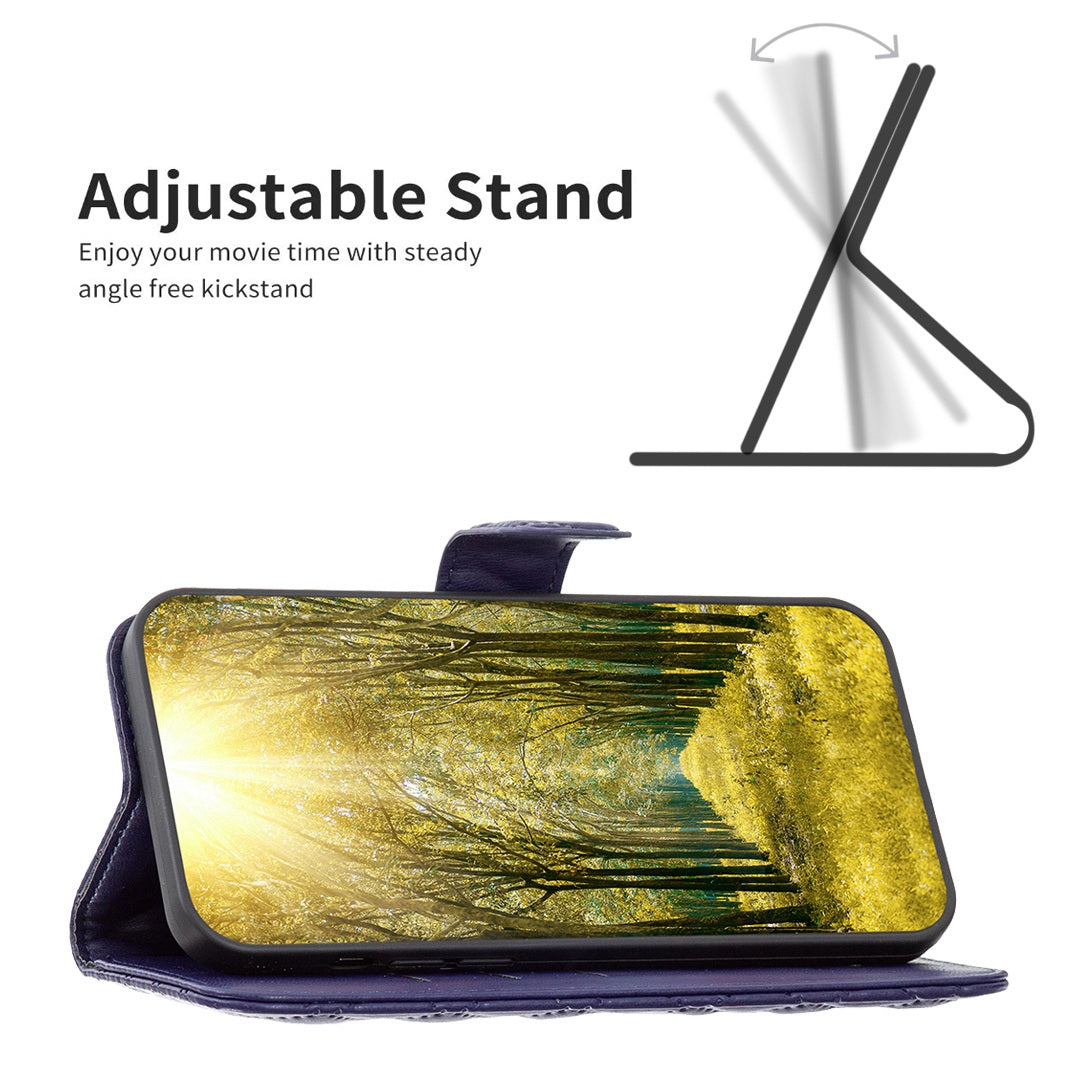 BINFEN COLOR For Samsung Galaxy A52 4G / 5G / A52s 5G PU Leather Shell, BF Style-14 Imprinted Rhombus Pattern Wallet Cover Matte Phone Stand Case