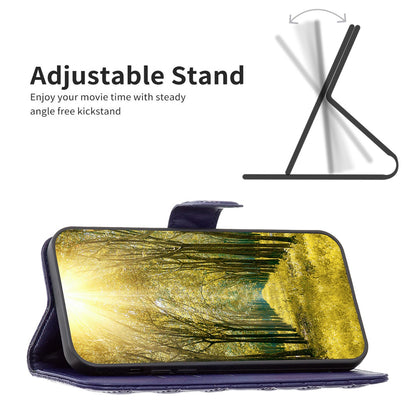 BINFEN COLOR For Samsung Galaxy A52 4G / 5G / A52s 5G PU Leather Shell, BF Style-14 Imprinted Rhombus Pattern Wallet Cover Matte Phone Stand Case
