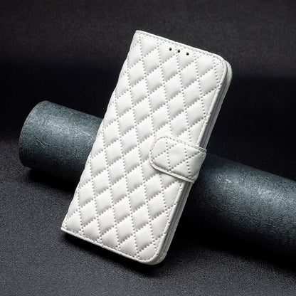 BINFEN COLOR For Samsung Galaxy A52 4G / 5G / A52s 5G PU Leather Shell, BF Style-14 Imprinted Rhombus Pattern Wallet Cover Matte Phone Stand Case