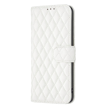 BINFEN COLOR For Samsung Galaxy A52 4G / 5G / A52s 5G PU Leather Shell, BF Style-14 Imprinted Rhombus Pattern Wallet Cover Matte Phone Stand Case