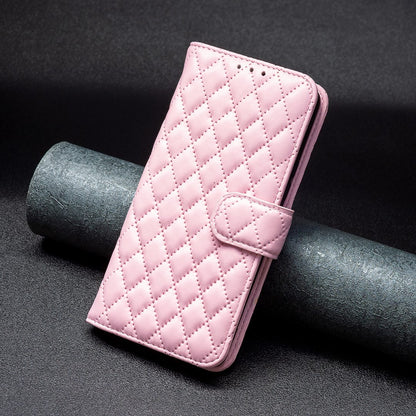 BINFEN COLOR For Samsung Galaxy A52 4G / 5G / A52s 5G PU Leather Shell, BF Style-14 Imprinted Rhombus Pattern Wallet Cover Matte Phone Stand Case