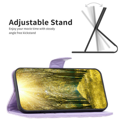 BINFEN COLOR For Samsung Galaxy A52 4G / 5G / A52s 5G PU Leather Shell, BF Style-14 Imprinted Rhombus Pattern Wallet Cover Matte Phone Stand Case