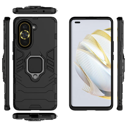 For Huawei nova 10 Pro 4G Ring Holder Kickstand Phone Case Well-protected PC + TPU Protective Cover