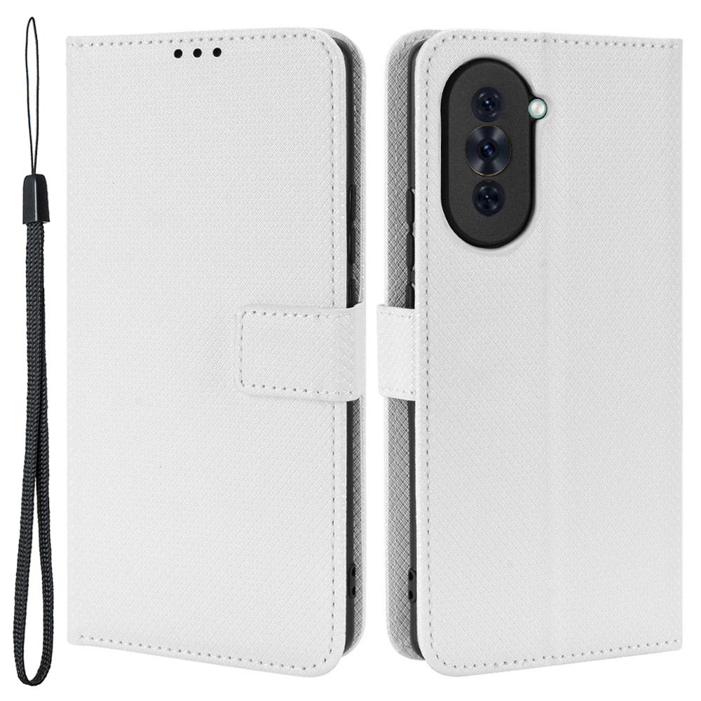 For Huawei nova 10 4G Shockproof Diamond Texture Stand Wallet Phone Case PU Leather + TPU Full Protection Cover