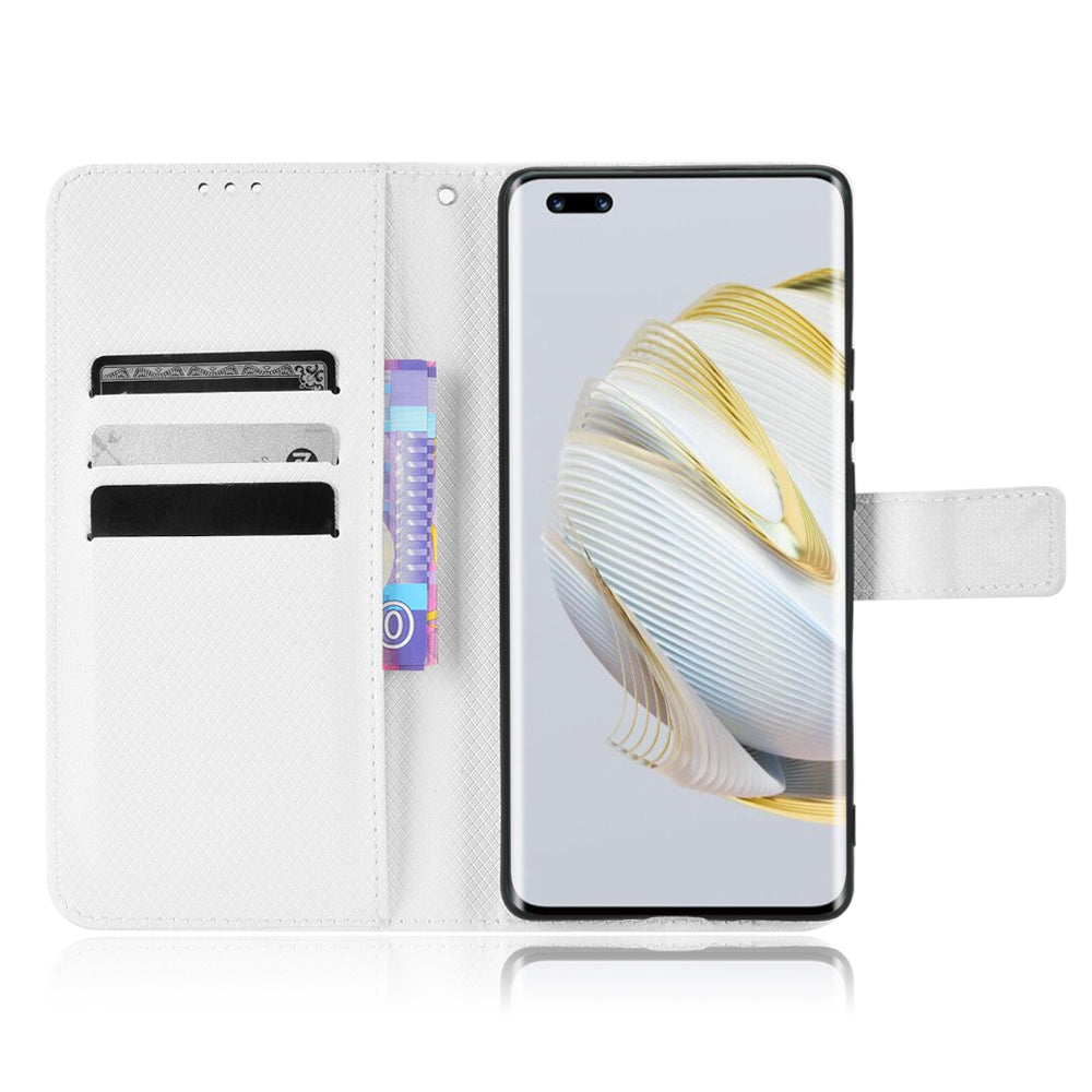 For Huawei nova 10 4G Shockproof Diamond Texture Stand Wallet Phone Case PU Leather + TPU Full Protection Cover