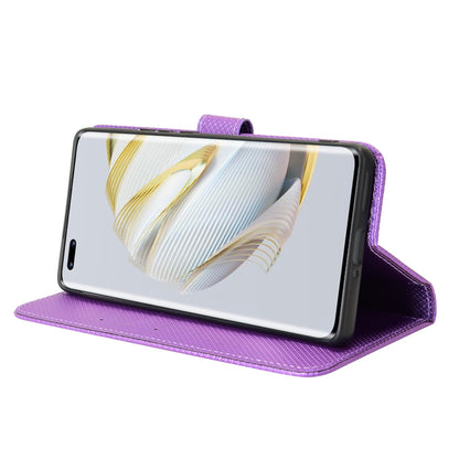 For Huawei nova 10 4G Shockproof Diamond Texture Stand Wallet Phone Case PU Leather + TPU Full Protection Cover