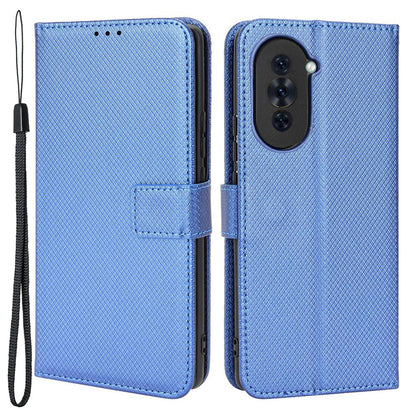 For Huawei nova 10 4G Shockproof Diamond Texture Stand Wallet Phone Case PU Leather + TPU Full Protection Cover