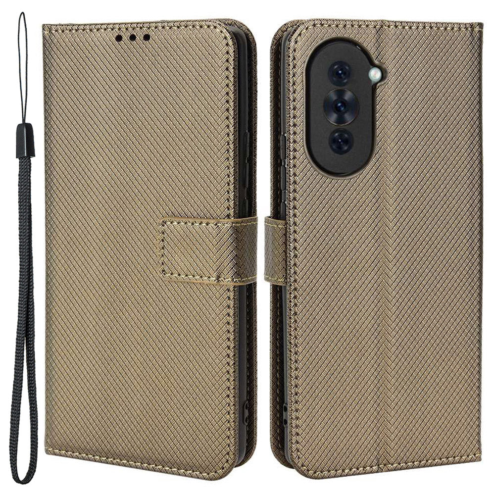 For Huawei nova 10 4G Shockproof Diamond Texture Stand Wallet Phone Case PU Leather + TPU Full Protection Cover