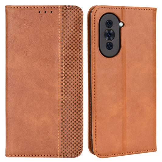For Huawei nova 10 4G Flip Auto Closing Magnetic Retro PU Leather Wallet Case Stand Function Phone Shell Cover
