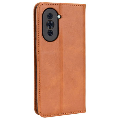 For Huawei nova 10 4G Flip Auto Closing Magnetic Retro PU Leather Wallet Case Stand Function Phone Shell Cover