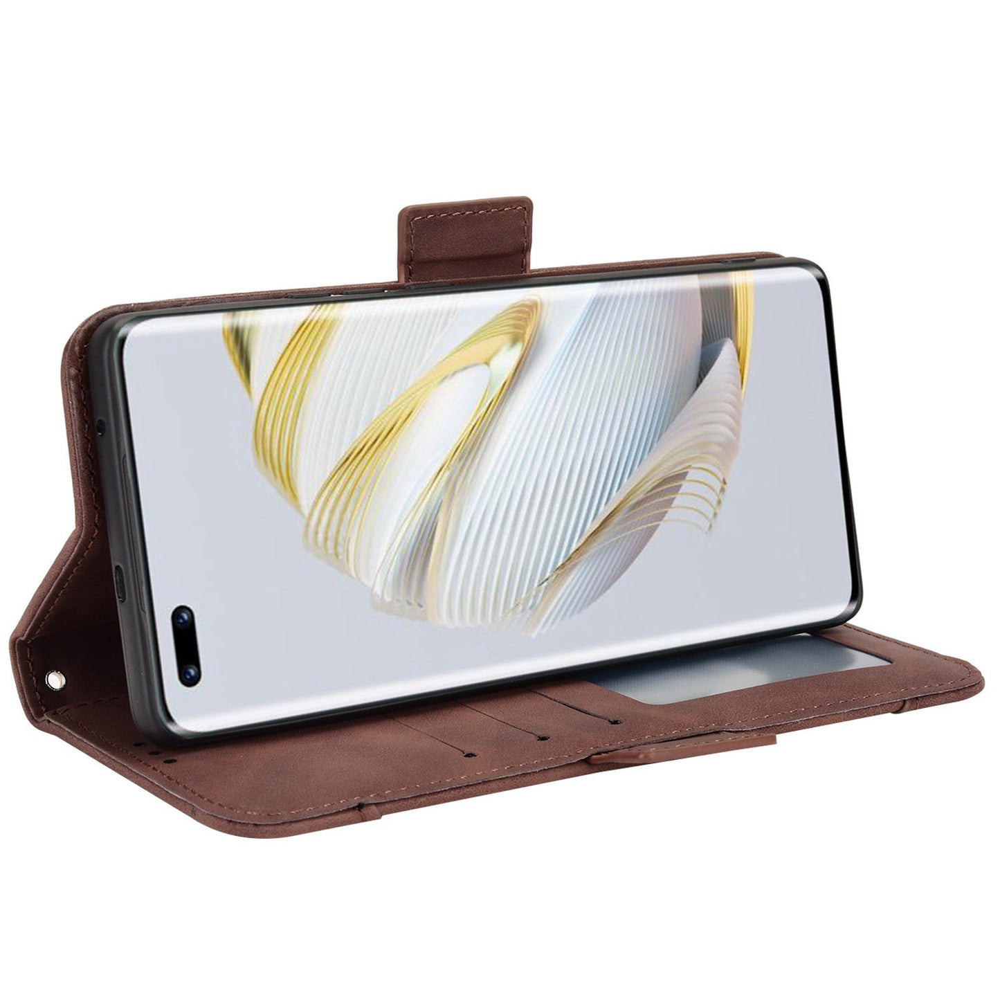 For Huawei nova 10 4G Multiple Card Slots Wallet Case PU Leather Stand Feature Magnetic Clasp Shockproof Shell