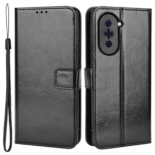 For Huawei nova 10 Pro 4G Cell Phone Wallet Case Crazy Horse Texture PU Leather Stand Cover Protective Shell