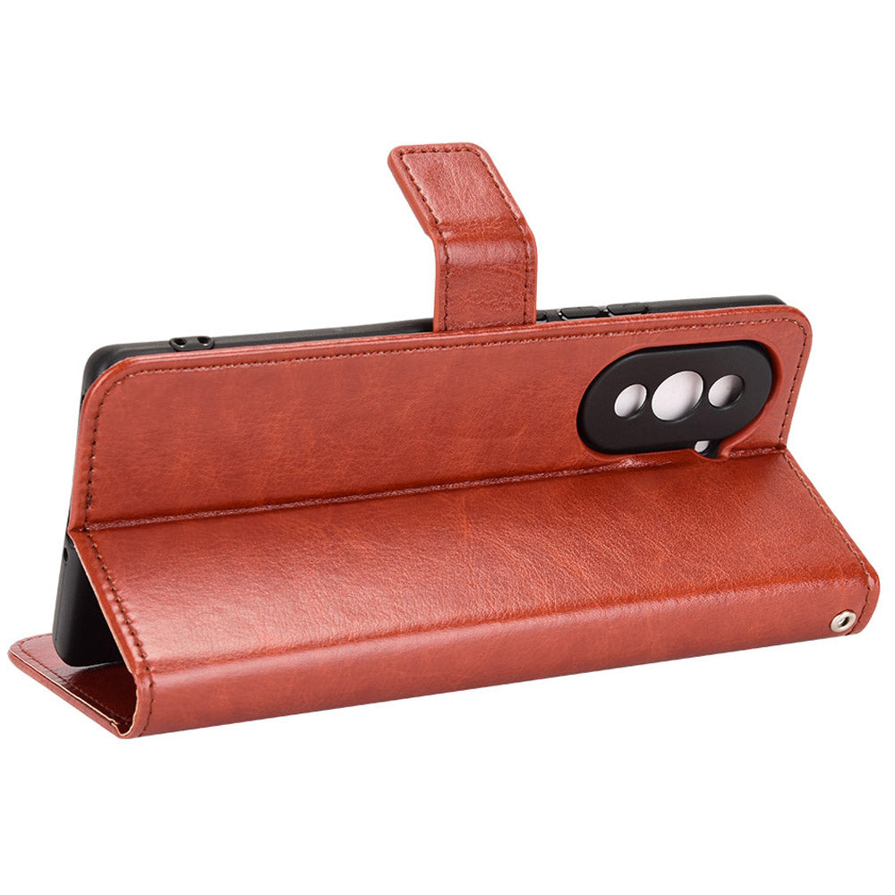 For Huawei nova 10 Pro 4G Cell Phone Wallet Case Crazy Horse Texture PU Leather Stand Cover Protective Shell