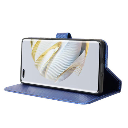 For Huawei nova 10 Pro 4G Diamond Texture PU Leather Phone Cover Wear-resistant Stand Wallet Feature Case with Wrist Strap