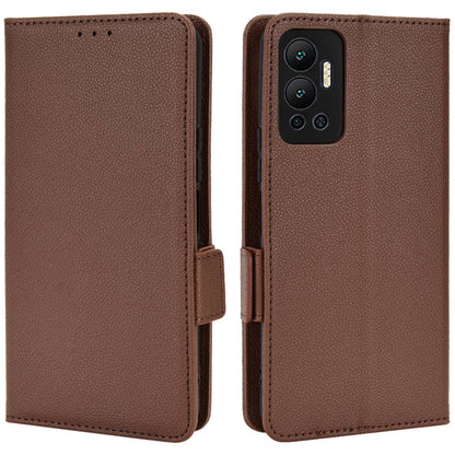 For Infinix Hot 12 4G (X6817) Overall Protection PU Leather Litchi Texture Phone Case Stand Wallet Magnetic Clasp Cover