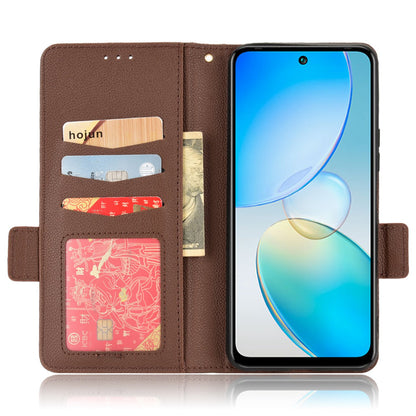 For Infinix Hot 12 4G (X6817) Overall Protection PU Leather Litchi Texture Phone Case Stand Wallet Magnetic Clasp Cover