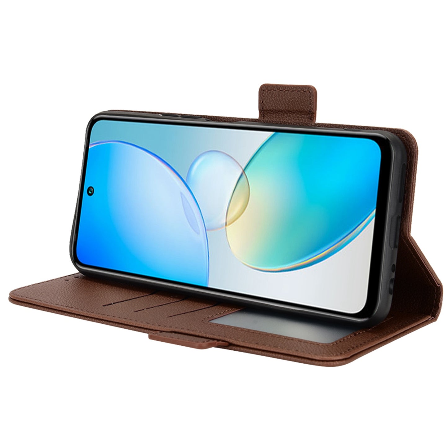 For Infinix Hot 12 4G (X6817) Overall Protection PU Leather Litchi Texture Phone Case Stand Wallet Magnetic Clasp Cover