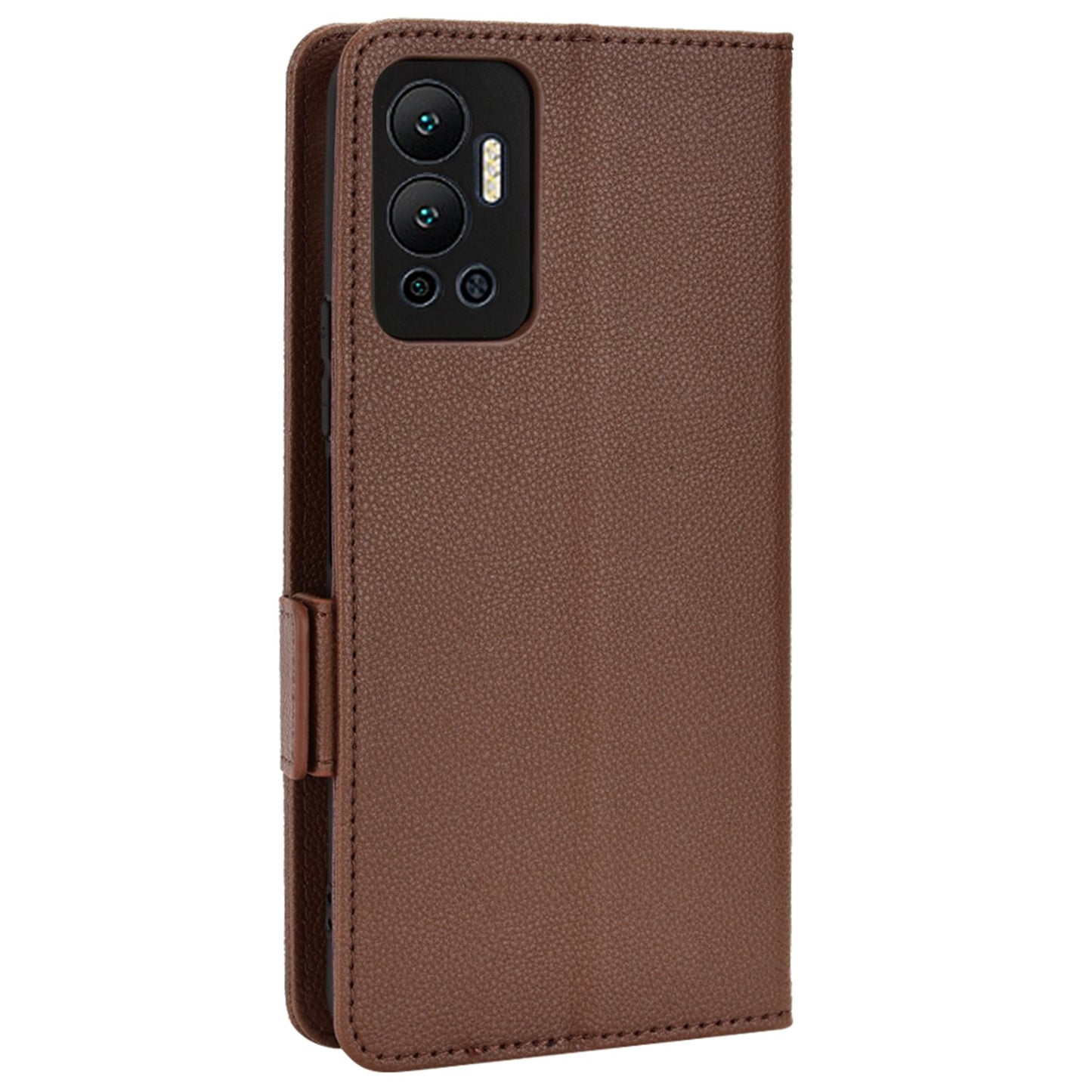 For Infinix Hot 12 4G (X6817) Overall Protection PU Leather Litchi Texture Phone Case Stand Wallet Magnetic Clasp Cover