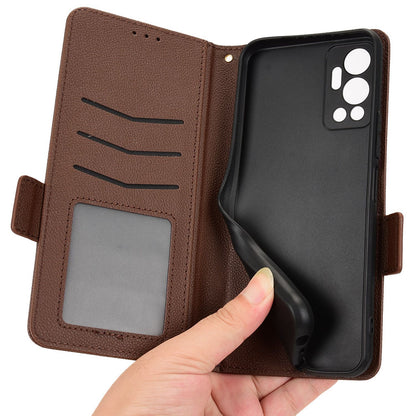 For Infinix Hot 12 4G (X6817) Overall Protection PU Leather Litchi Texture Phone Case Stand Wallet Magnetic Clasp Cover