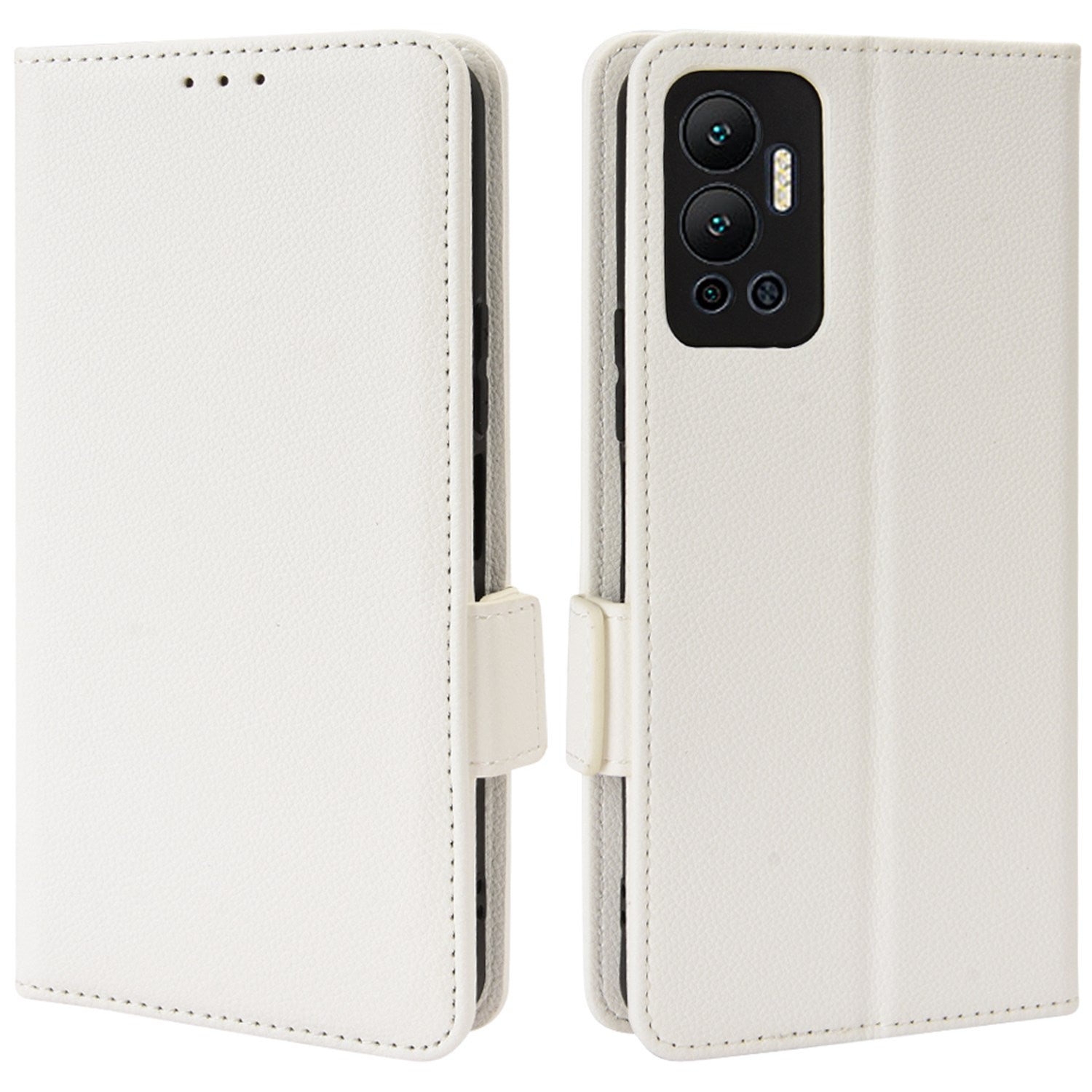For Infinix Hot 12 4G (X6817) Overall Protection PU Leather Litchi Texture Phone Case Stand Wallet Magnetic Clasp Cover