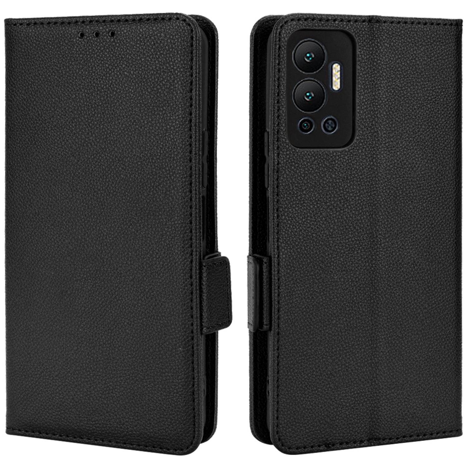 For Infinix Hot 12 4G (X6817) Overall Protection PU Leather Litchi Texture Phone Case Stand Wallet Magnetic Clasp Cover
