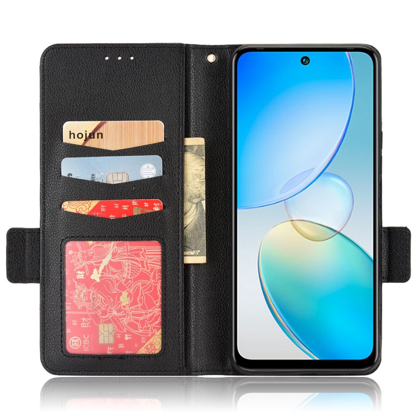 For Infinix Hot 12 4G (X6817) Overall Protection PU Leather Litchi Texture Phone Case Stand Wallet Magnetic Clasp Cover