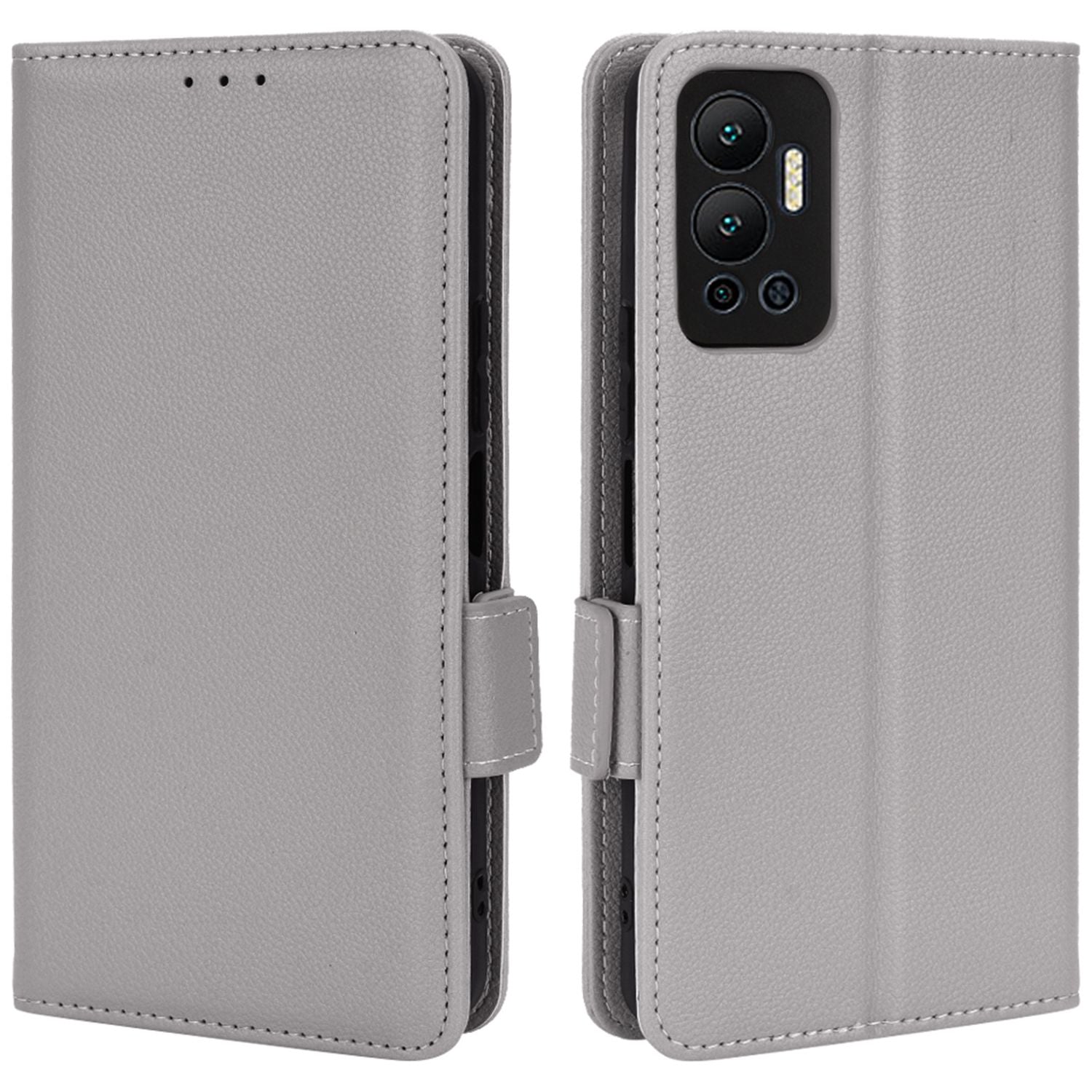 For Infinix Hot 12 4G (X6817) Overall Protection PU Leather Litchi Texture Phone Case Stand Wallet Magnetic Clasp Cover