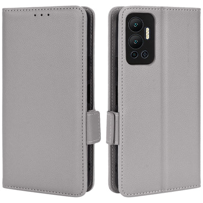 For Infinix Hot 12 4G (X6817) Overall Protection PU Leather Litchi Texture Phone Case Stand Wallet Magnetic Clasp Cover