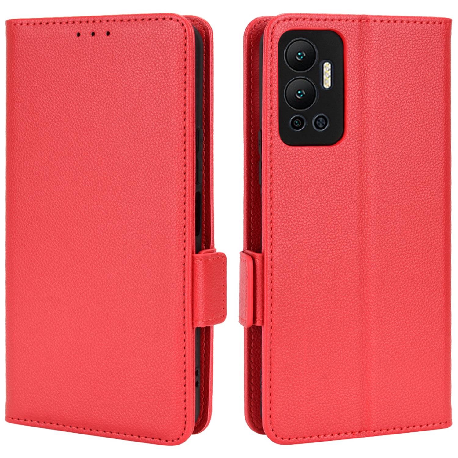 For Infinix Hot 12 4G (X6817) Overall Protection PU Leather Litchi Texture Phone Case Stand Wallet Magnetic Clasp Cover