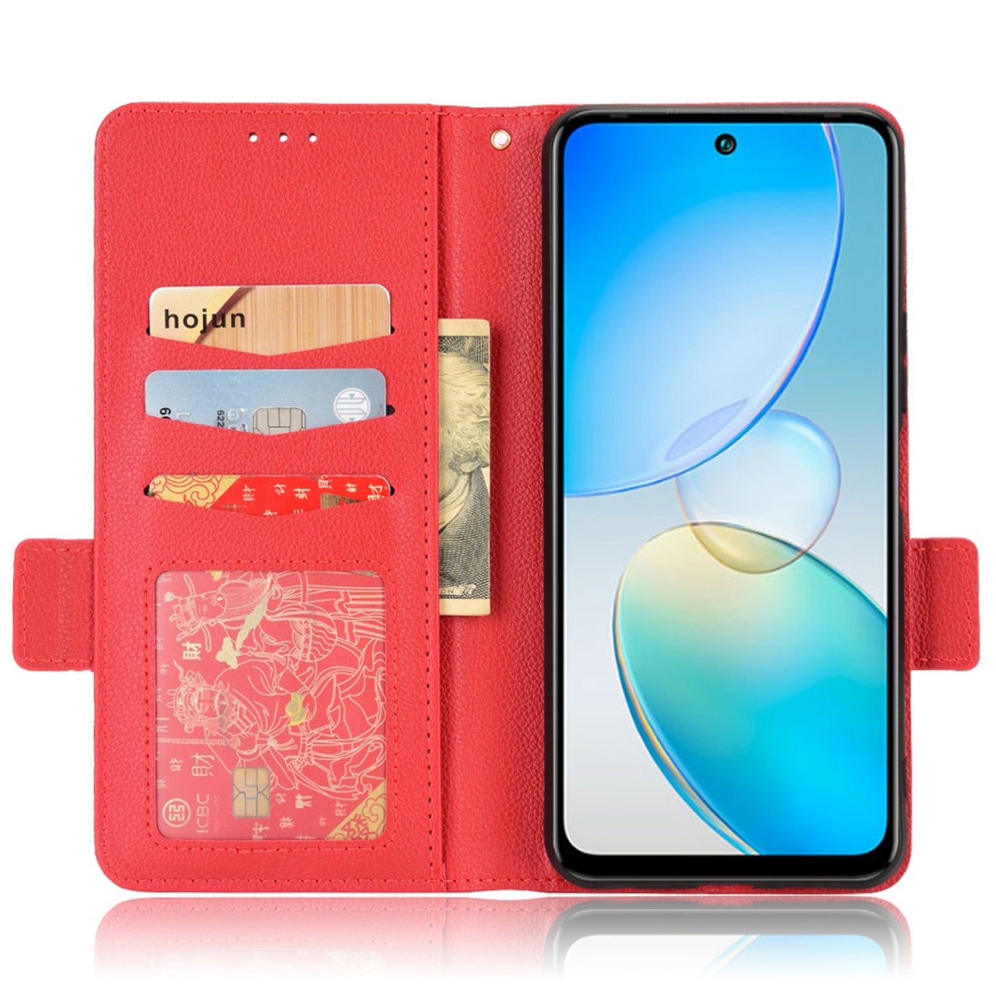 For Infinix Hot 12 4G (X6817) Overall Protection PU Leather Litchi Texture Phone Case Stand Wallet Magnetic Clasp Cover