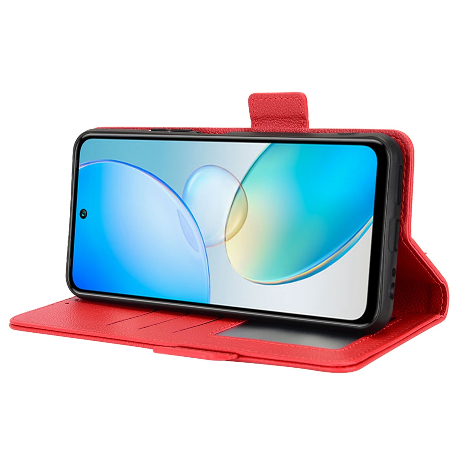 For Infinix Hot 12 4G (X6817) Overall Protection PU Leather Litchi Texture Phone Case Stand Wallet Magnetic Clasp Cover