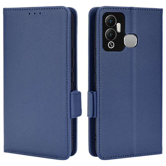 For Infinix Hot 12 Play 4G (X6816C) / Hot 12 Play NFC 4G Well-protected PU Leather Litchi Texture Phone Case Stand Wallet Magnetic Clasp Cover