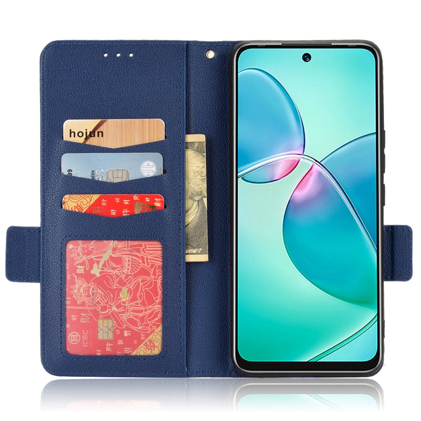 For Infinix Hot 12 Play 4G (X6816C) / Hot 12 Play NFC 4G Well-protected PU Leather Litchi Texture Phone Case Stand Wallet Magnetic Clasp Cover