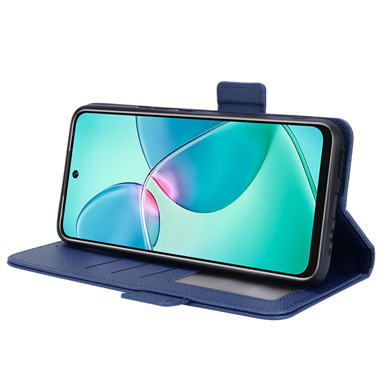 For Infinix Hot 12 Play 4G (X6816C) / Hot 12 Play NFC 4G Well-protected PU Leather Litchi Texture Phone Case Stand Wallet Magnetic Clasp Cover