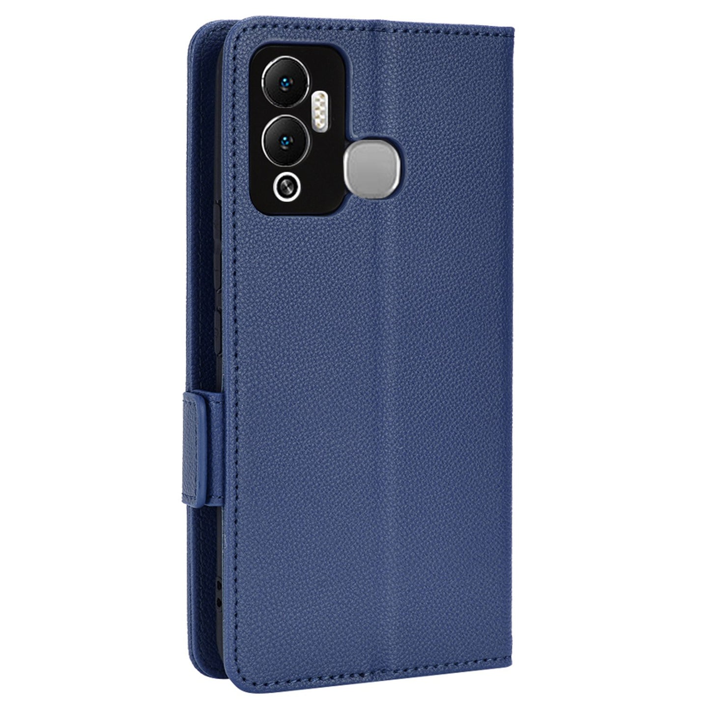 For Infinix Hot 12 Play 4G (X6816C) / Hot 12 Play NFC 4G Well-protected PU Leather Litchi Texture Phone Case Stand Wallet Magnetic Clasp Cover