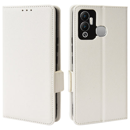 For Infinix Hot 12 Play 4G (X6816C) / Hot 12 Play NFC 4G Well-protected PU Leather Litchi Texture Phone Case Stand Wallet Magnetic Clasp Cover