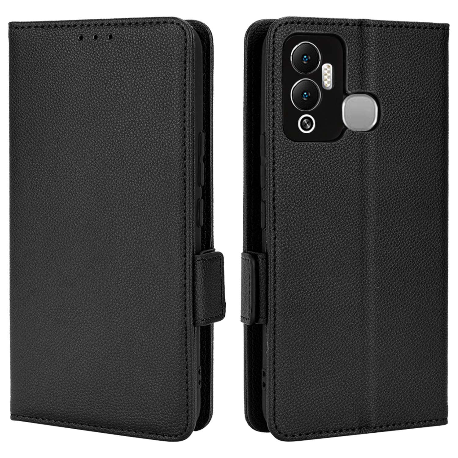 For Infinix Hot 12 Play 4G (X6816C) / Hot 12 Play NFC 4G Well-protected PU Leather Litchi Texture Phone Case Stand Wallet Magnetic Clasp Cover