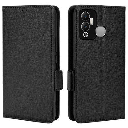 For Infinix Hot 12 Play 4G (X6816C) / Hot 12 Play NFC 4G Well-protected PU Leather Litchi Texture Phone Case Stand Wallet Magnetic Clasp Cover