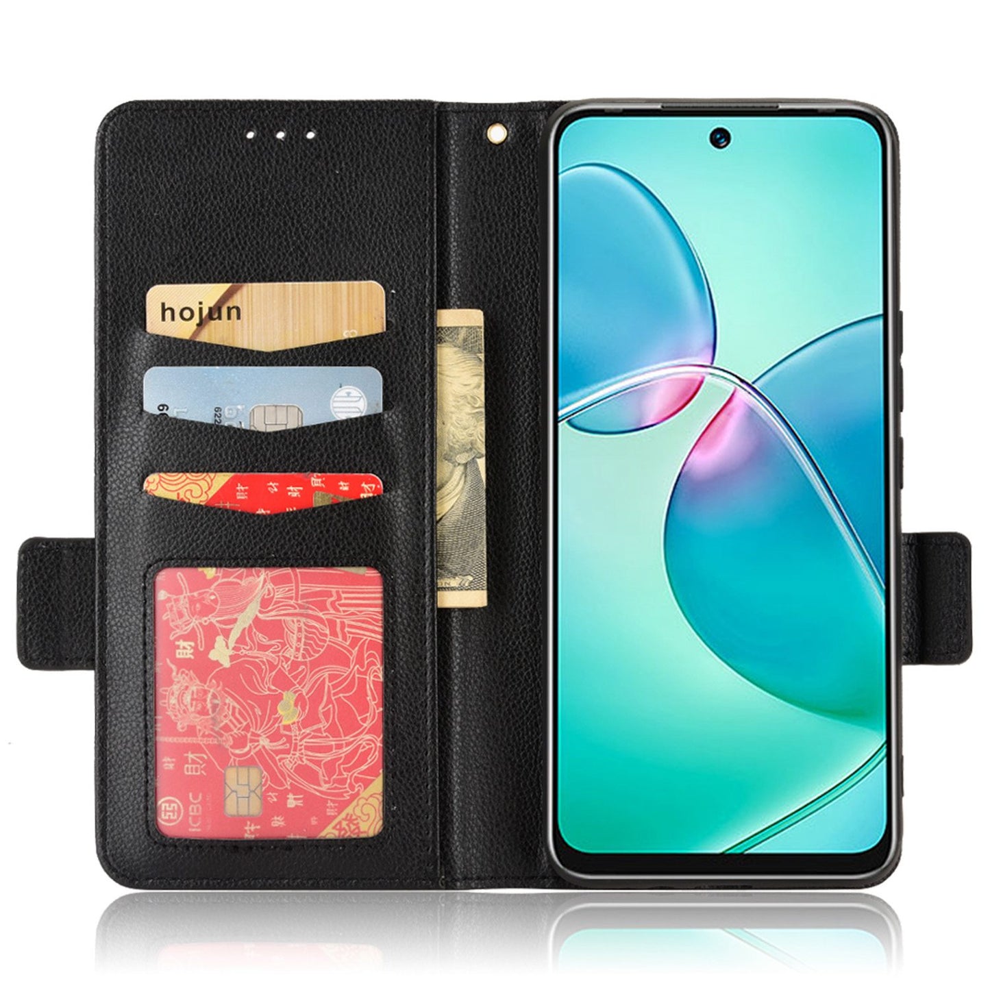 For Infinix Hot 12 Play 4G (X6816C) / Hot 12 Play NFC 4G Well-protected PU Leather Litchi Texture Phone Case Stand Wallet Magnetic Clasp Cover