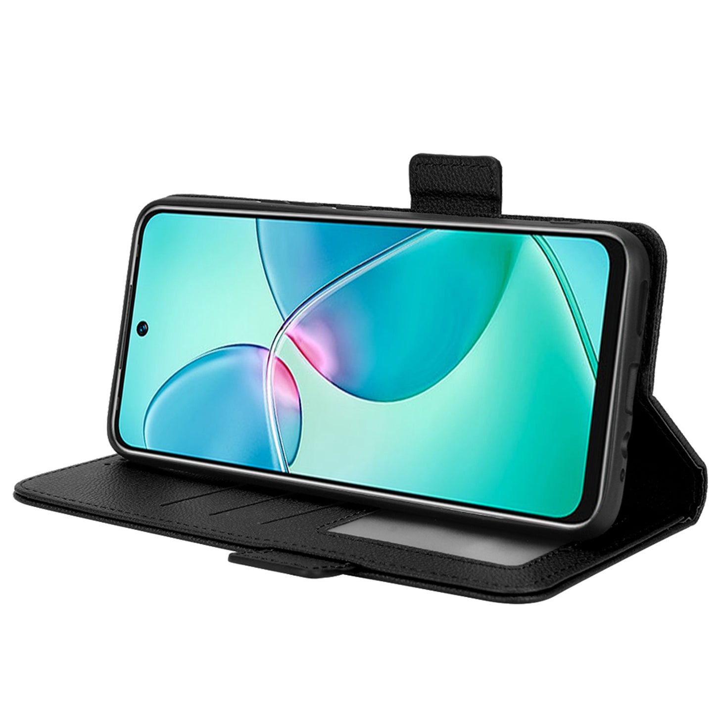 For Infinix Hot 12 Play 4G (X6816C) / Hot 12 Play NFC 4G Well-protected PU Leather Litchi Texture Phone Case Stand Wallet Magnetic Clasp Cover